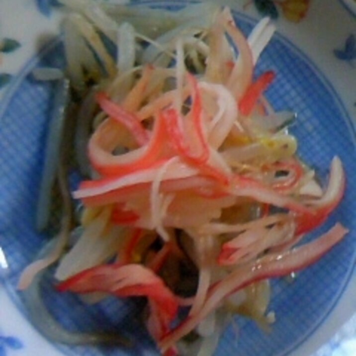もやし&カニかまぼこ☆めんつゆ和え